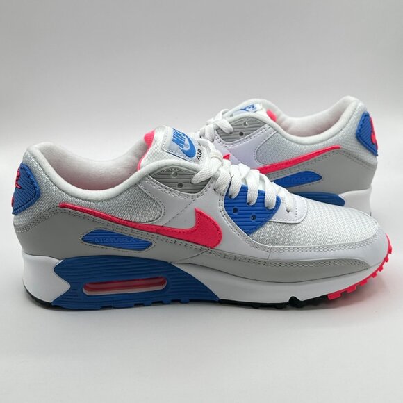 Nike Air Max 90 III Womens Gym Shoes White Red Blue Coral DA8856-100 NEW Size 10 - Picture 9 of 12
